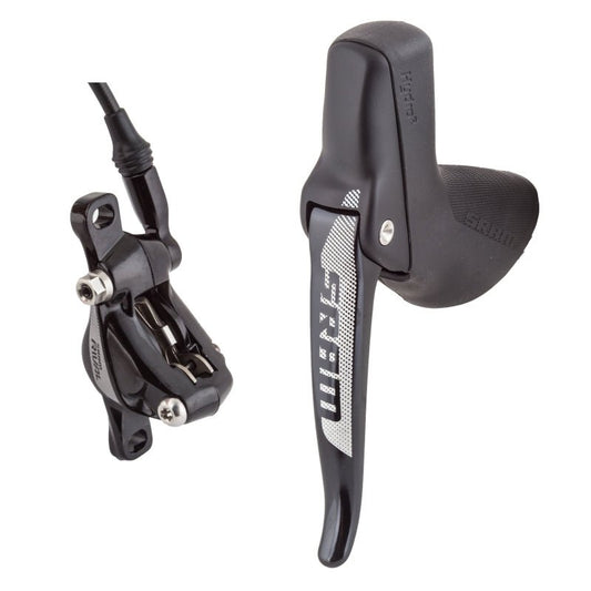 Disc Brake & Lever SRAM SRAM Rival 1 Disc Brake and Lever - Left/Front Hydraulic Post Mount Black A1 Dim Gray