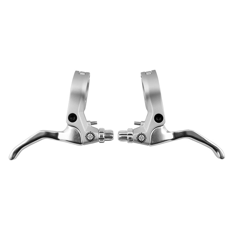 Brake Levers Black ops Black ops Hinged 2-Finger Lever Silver Pair 2 Finger Gray