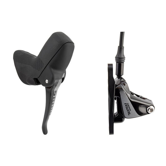 Disc Brake & Lever SRAM SRAM Rival 1 Disc Brake Lever - Left/Front Hydraulic Flat Mount No Offset  BLK A1 Dark Slate Gray