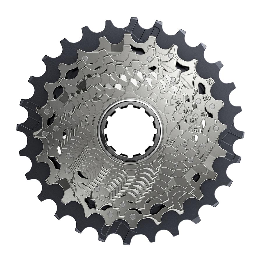 Cassettes and Cogs SRAM SRAM Force AXS XG-1270 Cassette - 12-Speed 10-28t Silver For XDR Driver Body D1 Dim Gray