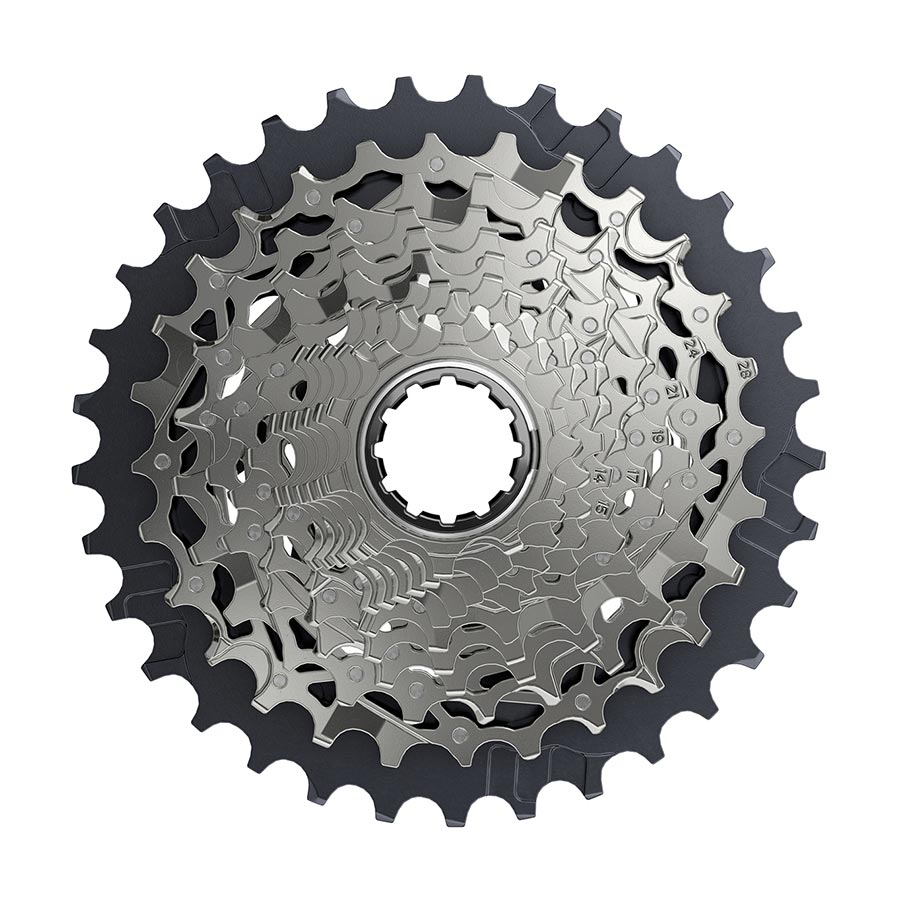 Cassettes and Cogs SRAM SRAM Force AXS XG-1270 Cassette - 12-Speed 10-33t Silver For XDR Driver Body D1 Dark Slate Gray