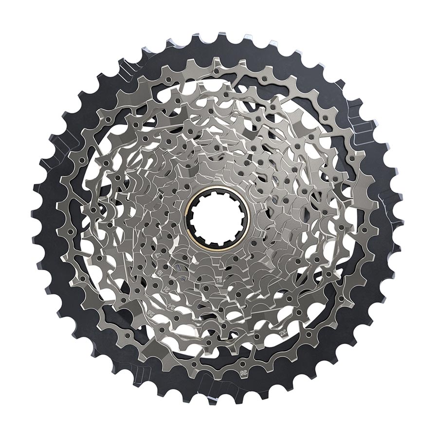 Cassettes and Cogs SRAM SRAM XPLR XG-1271 Cassette - 12-Speed 10-44t Silver For XDR Driver Body D1 Dim Gray