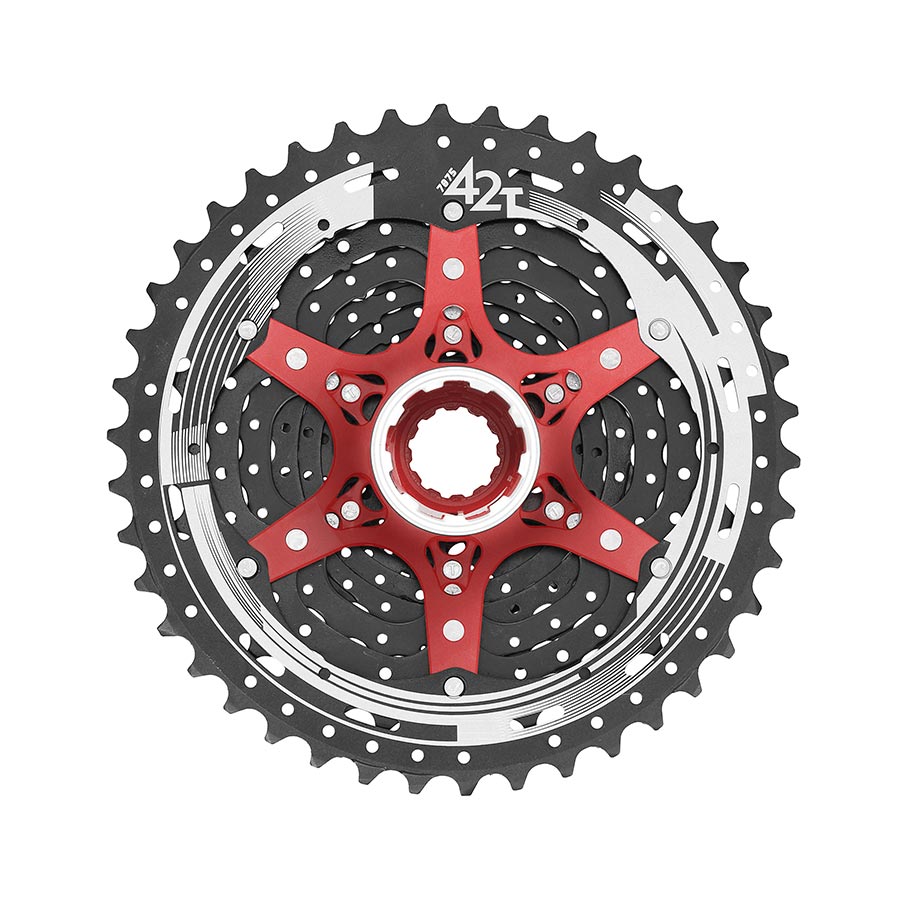 Cassettes and Cogs SunRace Sunrace CSRX8 EAY Cassette Blast Chrome Plated Speed: 11 11-42T Dark Slate Gray