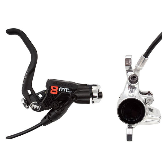 Disc Brake & Lever Magura Magura MT8 Pro Disc Brake Lever - Front Rear Hydraulic Post Mount BLK/Chrome Light Gray