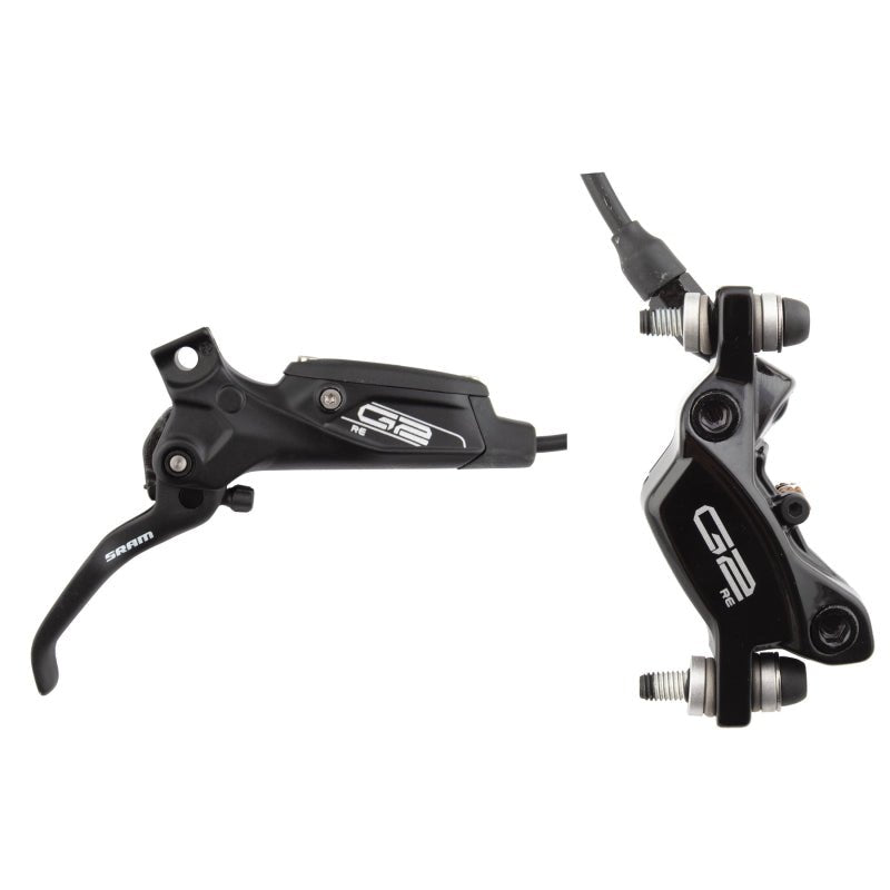 Disc Brake & Lever SRAM SRAM G2 RE Disc Brake and Lever - Front Hydraulic Post Mount Gloss Black A2 Dark Slate Gray