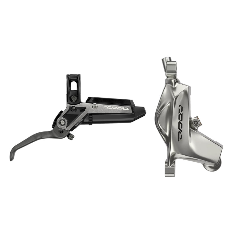 Disc Brake & Lever SRAM SRAM Code Ultimate Stealth Disc Brake Lever - Rear Post Mount 4-Piston Carbon Lever Titanium Hardware BLK/Silver C1 Dark Slate Gray