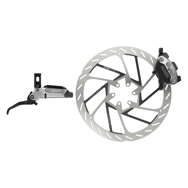 Disc Brake & Lever SRAM SRAM Maven Ultimate Stealth Disc Brake Lever - Rear Post Mount 4-Piston Aluminum Lever Titanium Hardware BLK/Silver A1 Gray
