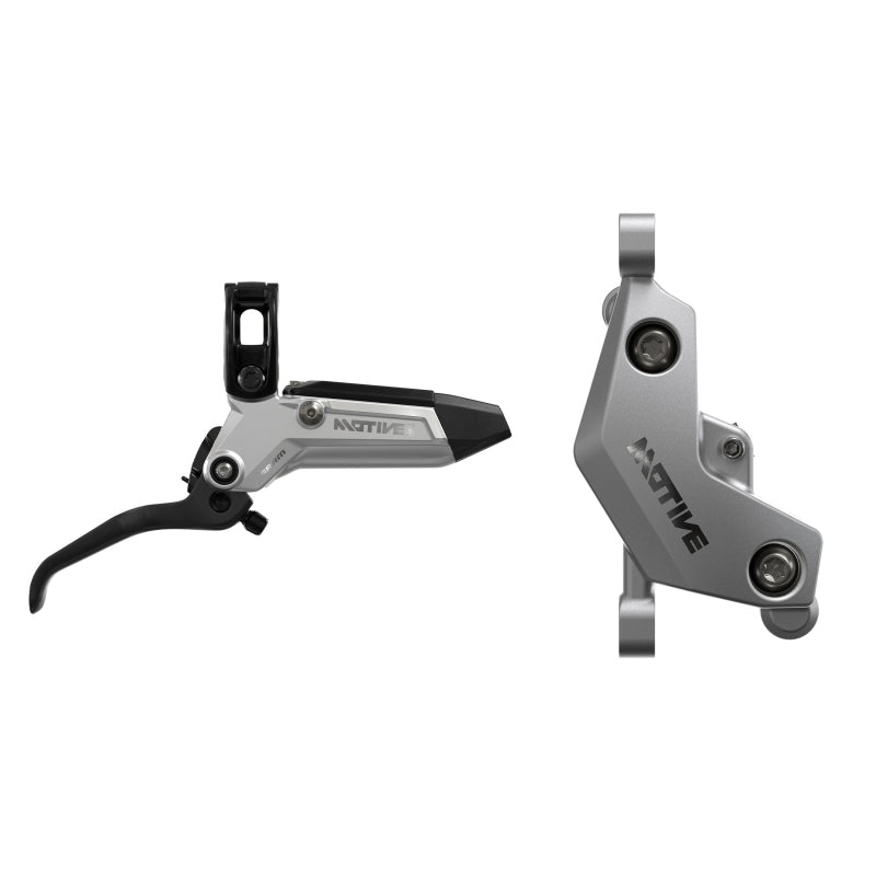 Disc Brake & Lever SRAM SRAM Motive Ultimate Disc Brake Lever - Front 950mm Hose Post Mount 4-Piston Aluminum Lever Body Carbon Blade BLK/Silver A1 Dim Gray