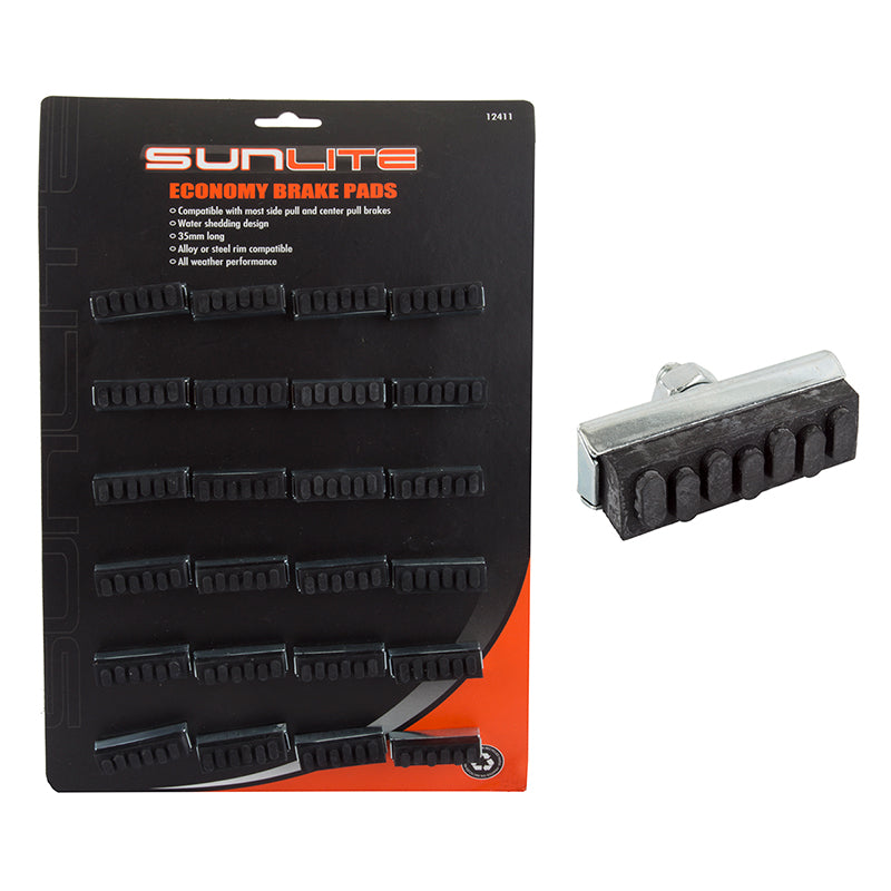 Sunlite Economy Brake Pads Sunlite Black Card of 12pr