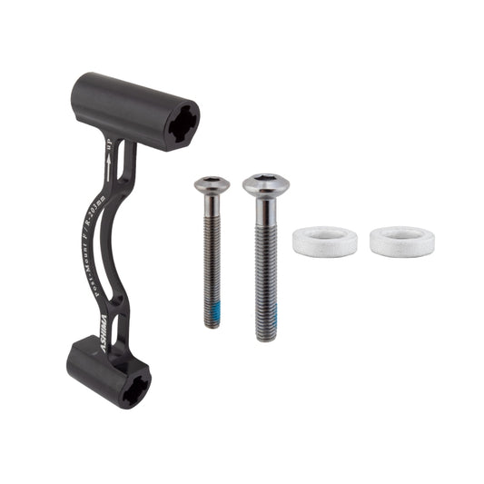 Origin8 TorqLite Post Mount Disc Adapter FT/RR 160mm to 203mm Post Mount Post Mount Black +43mm