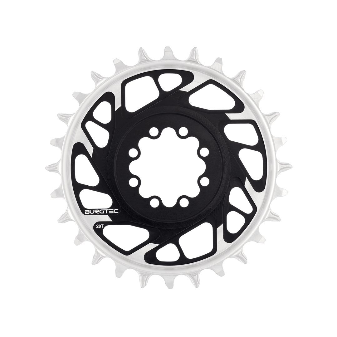 Burgtec 3mm Offset Thick Thin Chainring SRAM 8-Bolt 28T Blk