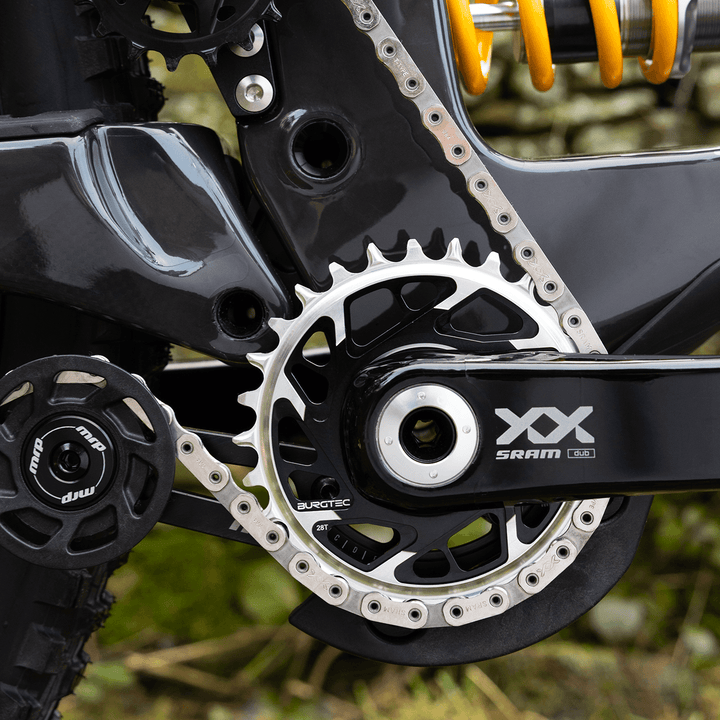 Burgtec 3mm Offset Thick Thin Chainring SRAM 8-Bolt 28T Blk
