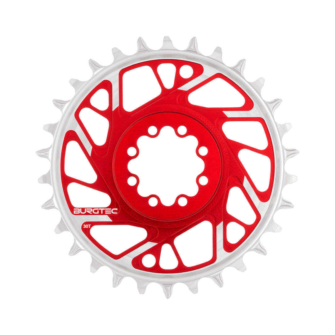 Burgtec 3mm Offset Thick Thin Chainring SRAM 8-Bolt 30T Red