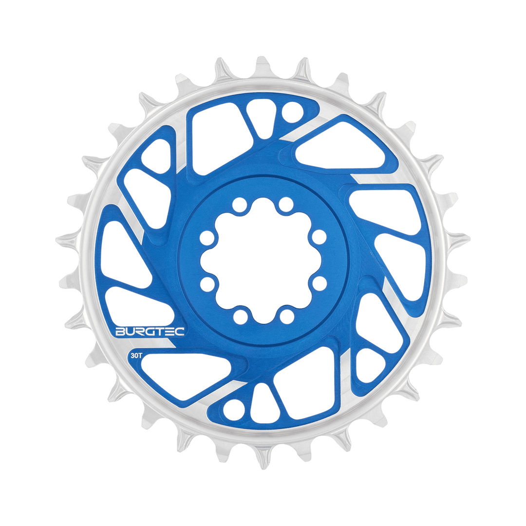 Burgtec 3mm Offset Thick Thin Chainring SRAM 8-Bolt 30T Blue