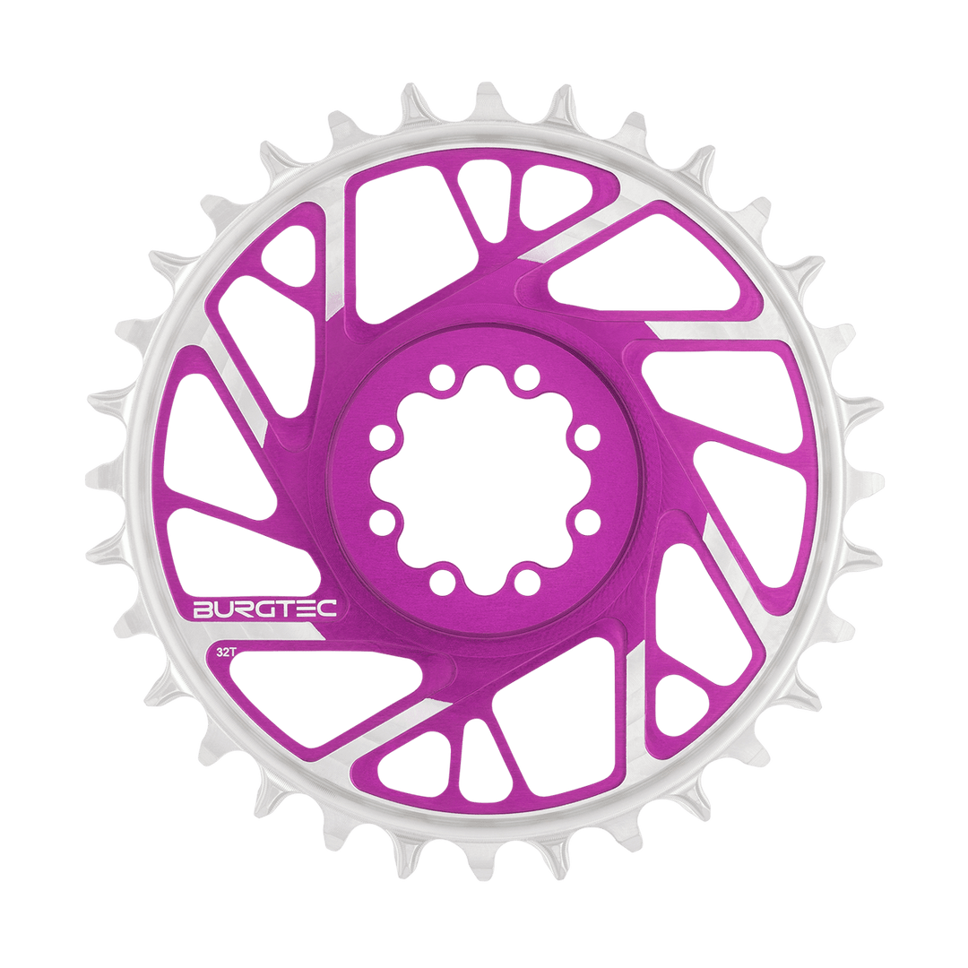 Burgtec 3mm Offset Thick Thin Chainring SRAM 8-Bolt 32T Purp
