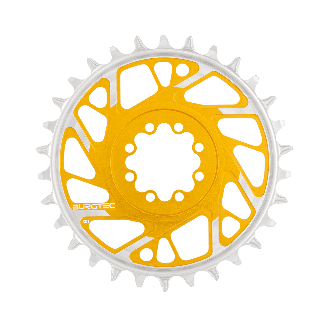 Burgtec 3mm Offset Thick Thin Chainring SRAM 8-Bolt 30T Gold