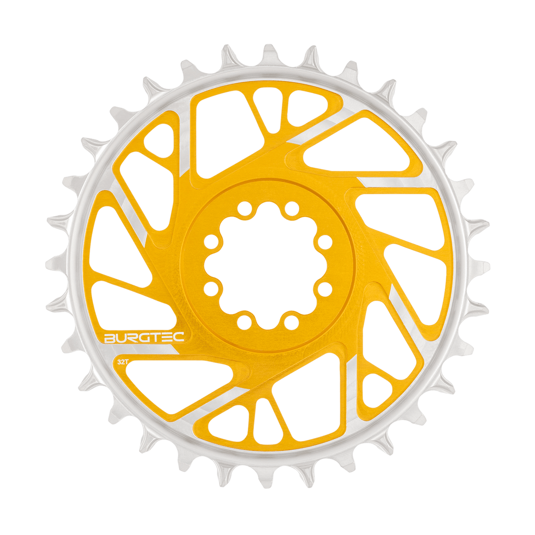 Burgtec 3mm Offset Thick Thin Chainring SRAM 8-Bolt 32T Gold