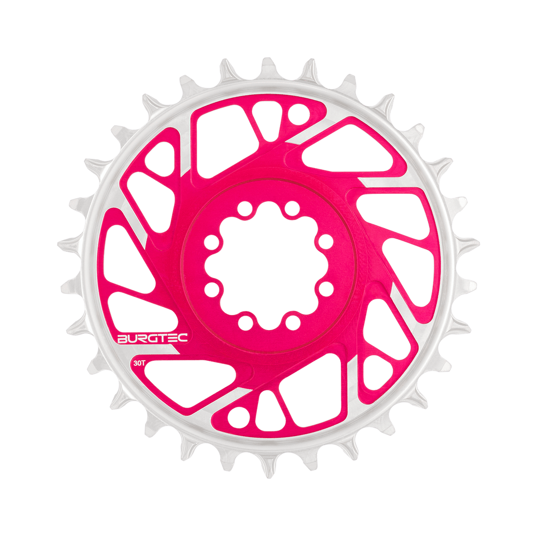 Burgtec 3mm Offset Thick Thin Chainring SRAM 8-Bolt 30T Pink