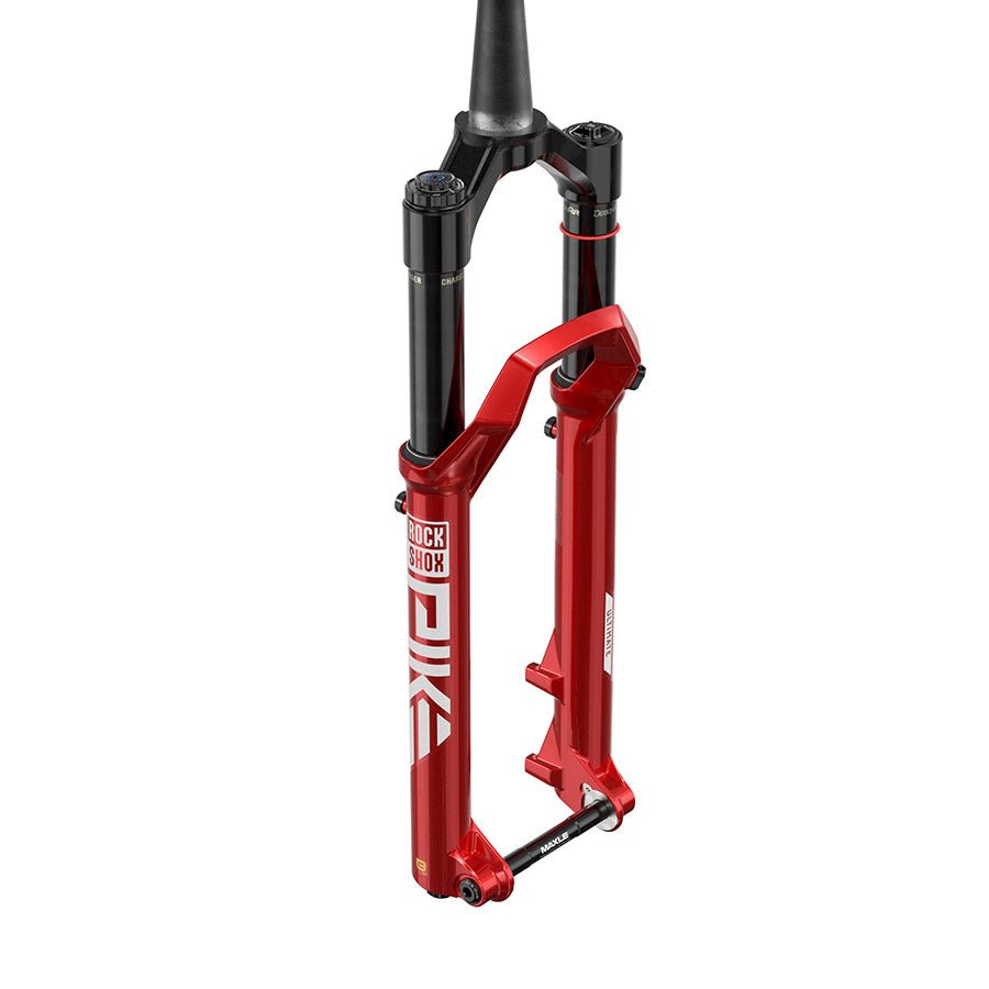 Suspension Fork RockShox RockShox Pike Ultimate Charger 3.1 RC2 Suspension Fork - 29" 130 mm 15 x 110 mm 44 mm Offset Electric Red C2 Saddle Brown