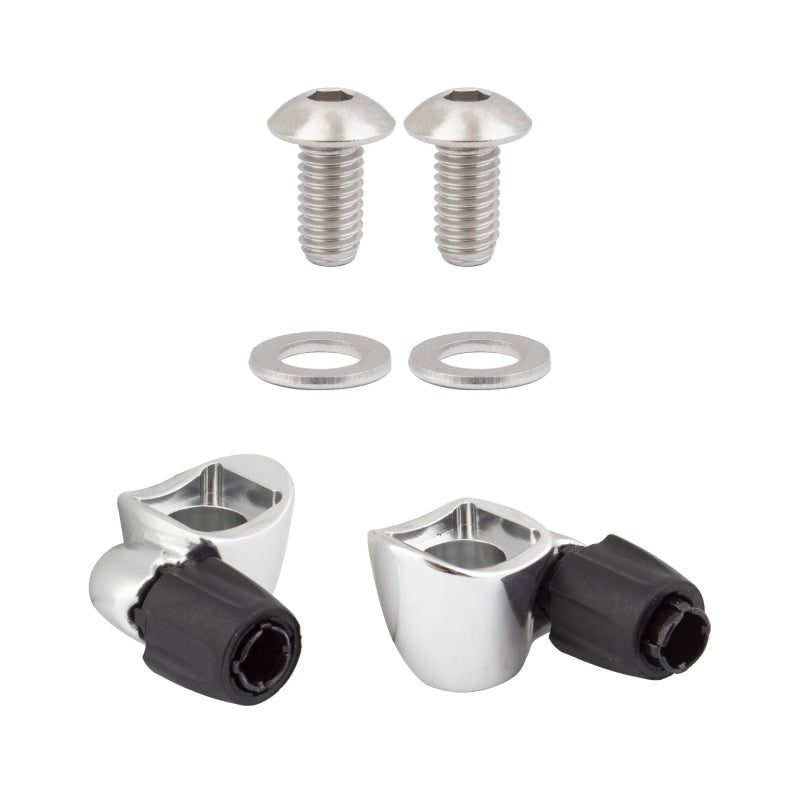 Cables and Housing SunRace Sunrace SP131 Cable Stop w/Adjuster Std Curved Base Silver Dark Slate Gray