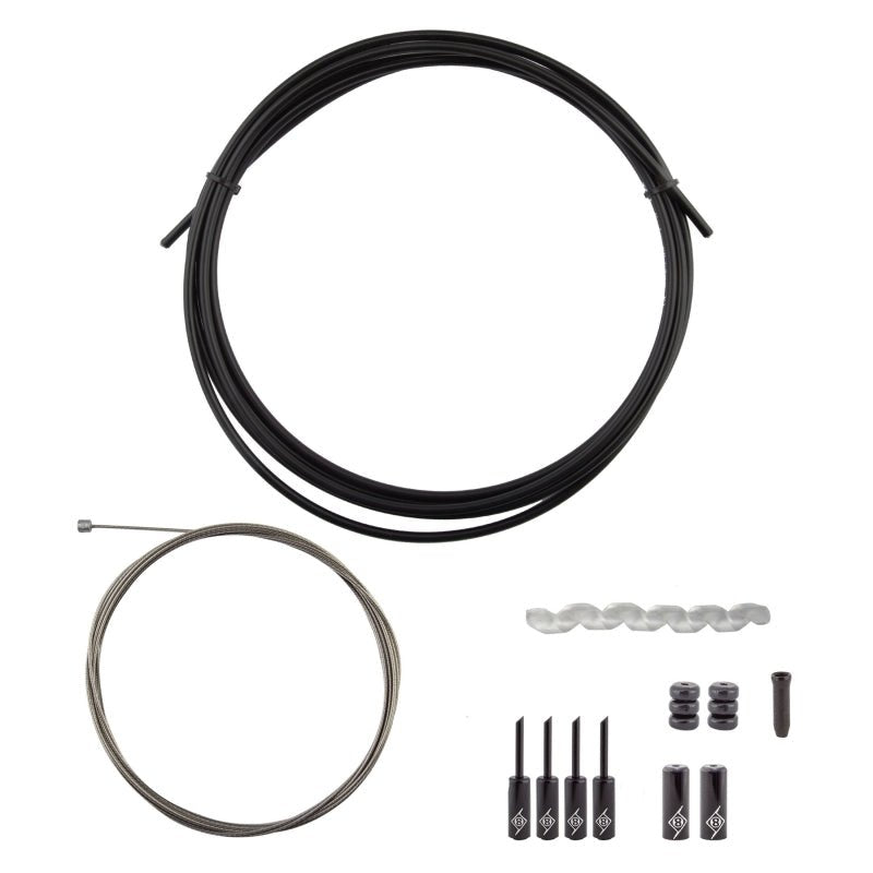 Cables and Housing Origin8 Origin8 Slick Compressionless 1x Gear Cable/Housing Kit Rear 2500mm/2800mm 4mm/1.1mm Black MTB/Road Compressionless Dark Slate Gray