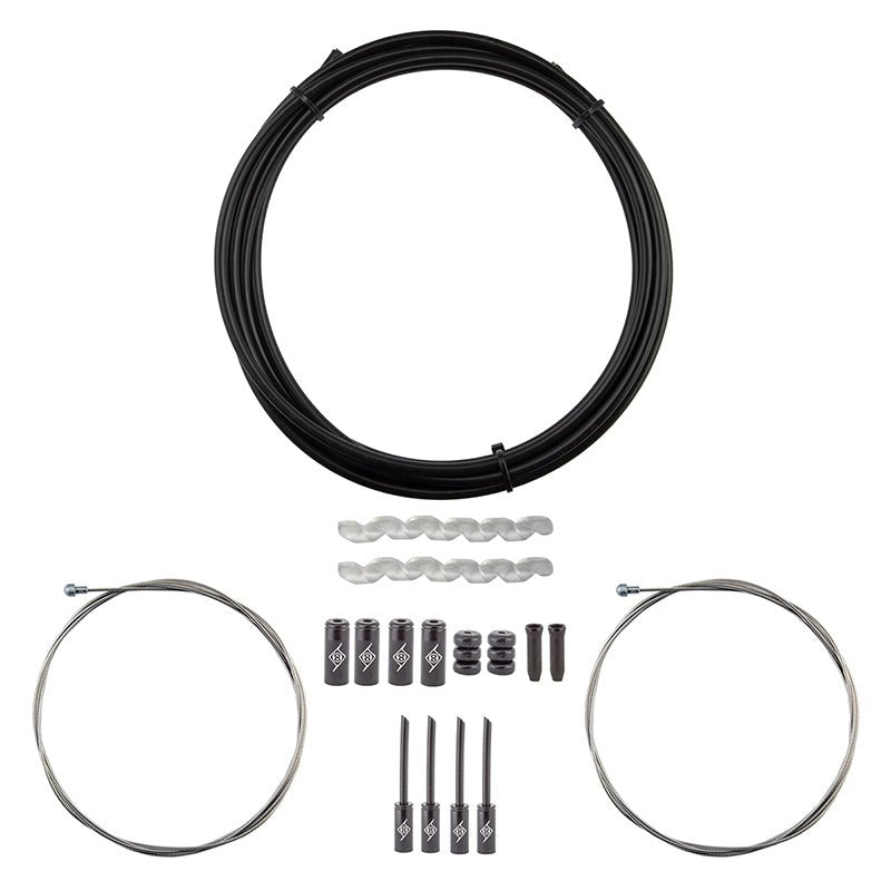 Cables and Housing Origin8 Origin8 Slick Compressionless Road Brake Cable/Housing Kit Front and Rear 3000mm/1500mm & 2800mm 5mm/1.5mm Black Road Compressionless Dark Slate Gray