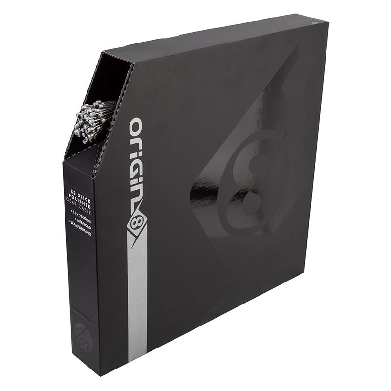 Cables and Housing Origin8 Origin8 SS Slick Polished Gear Cable Front or Rear 2800mm 1.1mm SS Silver Box of 100 MTB/Road Dark Slate Gray