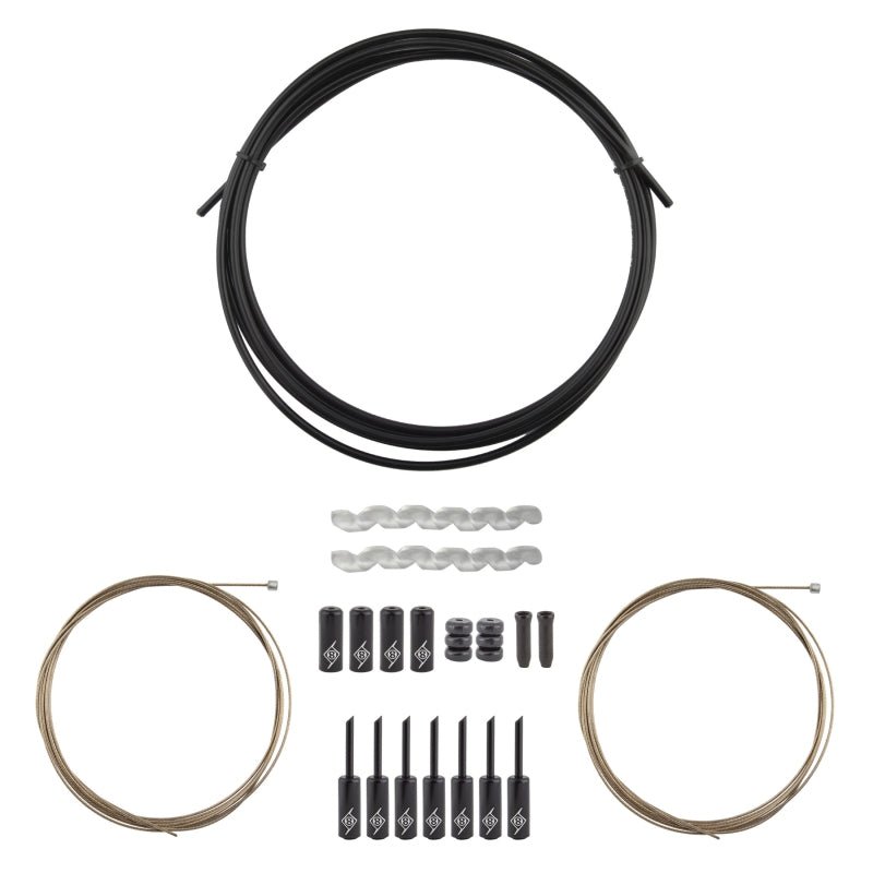 Cables and Housing Origin8 Origin8 SuperSlick Compressionless 2x Gear Cable/Housing Kit Front and Rear 3200mm/2300mm & 2800mm 4mm/1.1mm Black MTB/Road Compressionless Dark Slate Gray