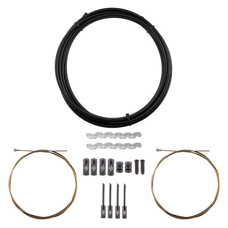 Cables and Housing Origin8 Origin8 SuperSlick Compressionless Road Brake Cable/Housing Kit Front and Rear 3000mm/1500mm & 2800mm 5mm/1.5mm Black Road Compressionless Dark Slate Gray