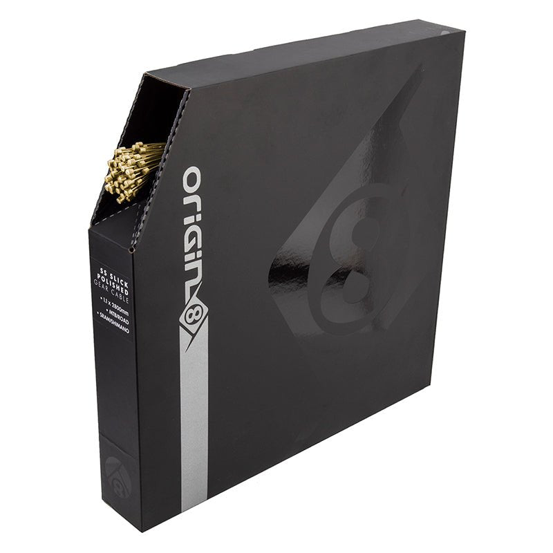 Cables and Housing Origin8 Origin8 SS SuperSlick Electrolysis Gear Cable Front or Rear 2800mm 1.1mm SS Gold Box of 50 MTB/Road Dark Slate Gray