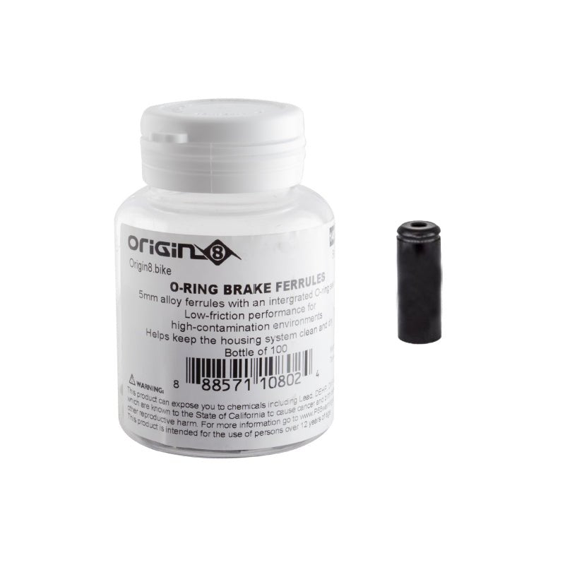Cables and Housing Origin8 Origin8 O-Ring Brake Ferrules Brake 5mm Black Light Gray