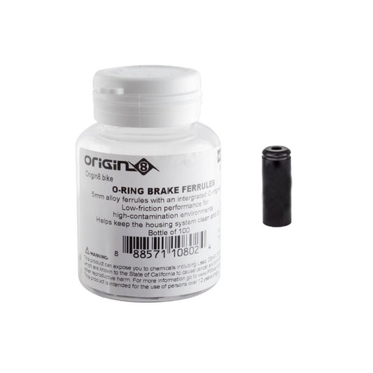 Cables and Housing Origin8 Origin8 O-Ring Brake Ferrules Brake 5mm Black Light Gray