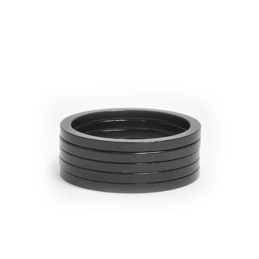 Headset Spacers Wheels Manufacturing Wheels Manufacturing Aluminum Headset Spacer - 1-1/8" 2.5mm Black 5-pack White Smoke