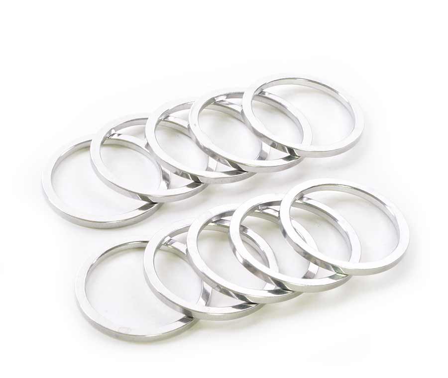 Headset Spacers Wheels Manufacturing Wheels Manufacturing Aluminum Headset Spacer - 1-1/8" 2.5mm Silver 5-pack Lavender