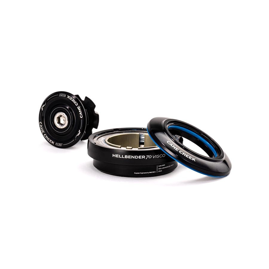 Headset Upper Cane Creek Cane Creek Hellbender 70 Visco Upper Headset - ZS44/28.6-H13.5 Mid Tune BLK Light Gray