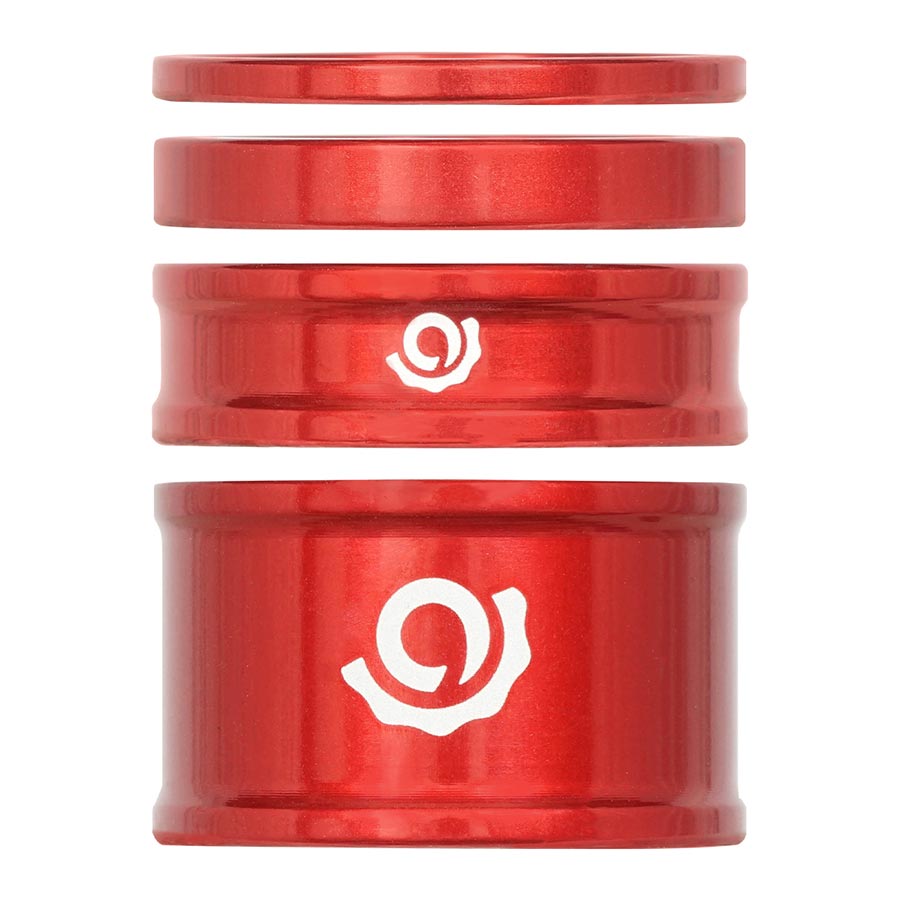 Headset Spacers Industry Nine Industry Nine Headset Combo Spacer Kit 1-1/8" Set/4 Red Firebrick
