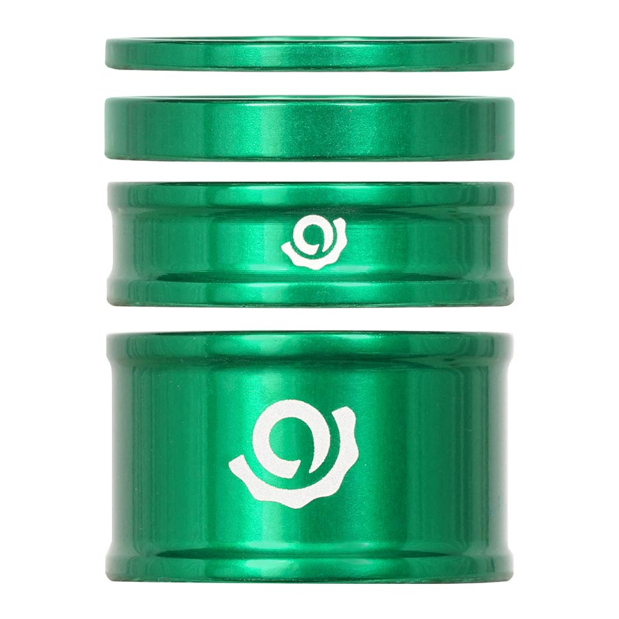 Headset Spacers Industry Nine Industry Nine iRiX Headset Spacer Kit 1-1/8 Height: 2.5mm/5mm/10mm/20mm Aluminum Lime Sea Green
