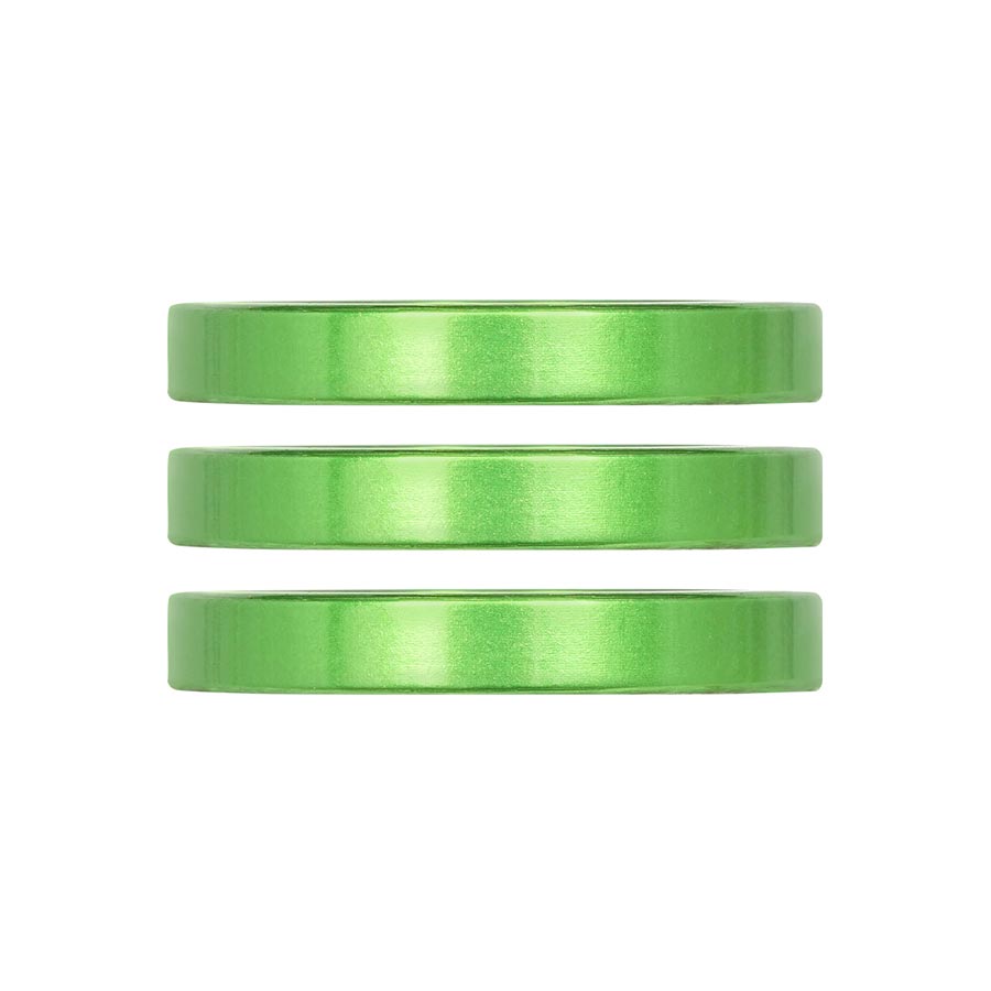 Headset Spacers Industry Nine Industry Nine iRiX Headset Spacer 1-1/8 Height: 5mm Aluminum Lime 3pcs Dark Sea Green