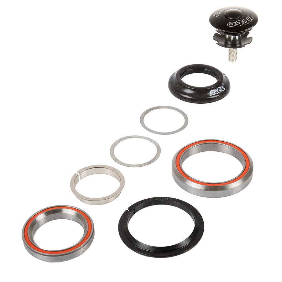 Neco Neco 1 1/8" - 1 1/2" Ahead Headset : IS42/28.6 | IS52/40 Integrated Complete Black