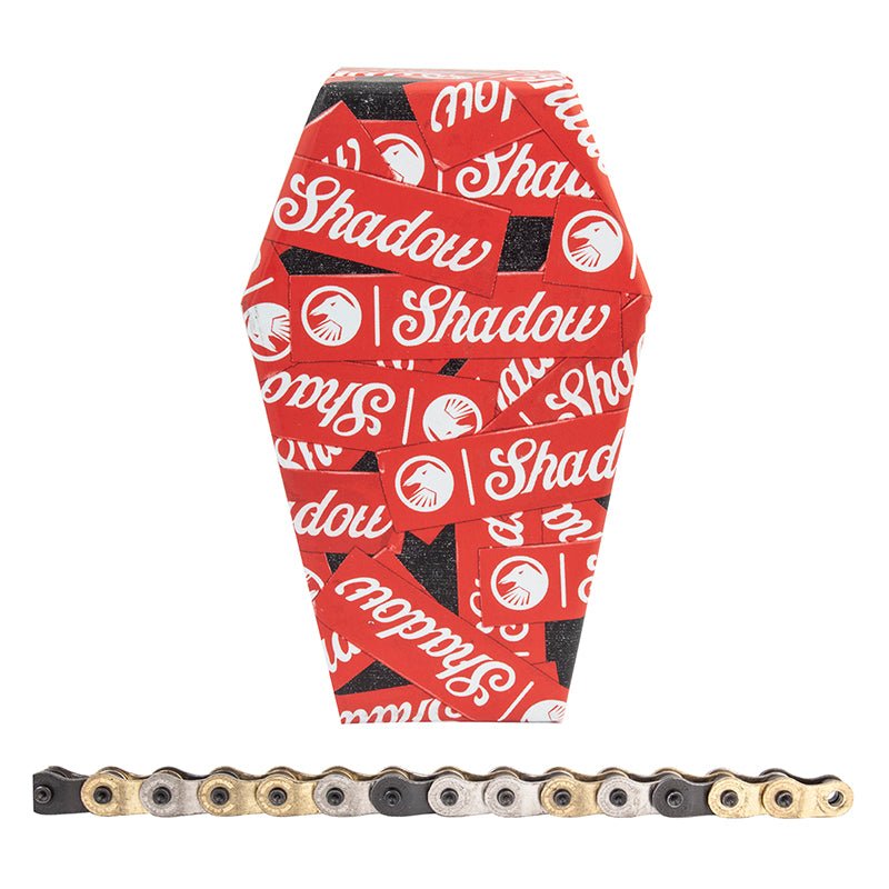Chains The Shadow Conspiracy The Shadow Conspiracy Interlock V2 Chain - Single Speed 1/2" x 1/8" 98 Links Half Link Chain Gold/BLK/Silver Chocolate
