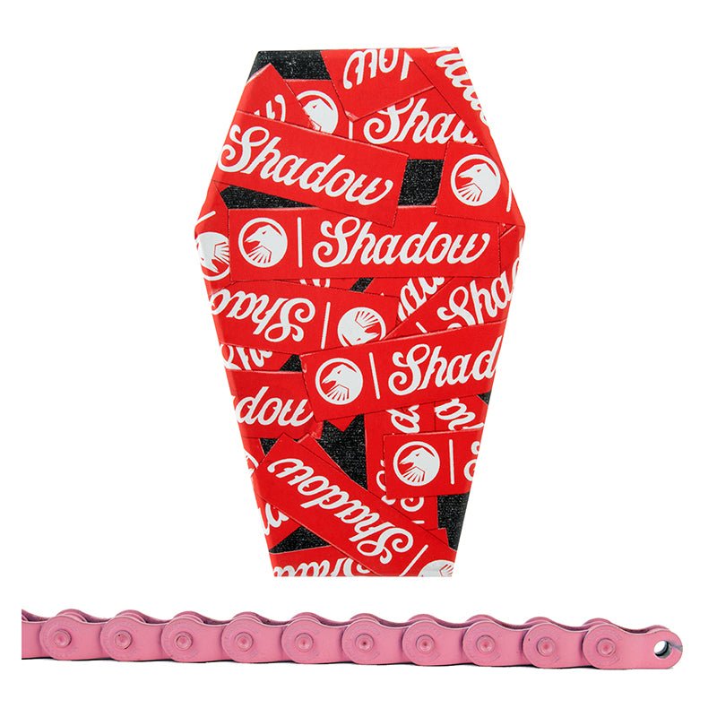 Chains The Shadow Conspiracy The Shadow Conspiracy Interlock V2 Chain - Single Speed 1/2" x 1/8" 98 Links Half Link Chain Pink Firebrick