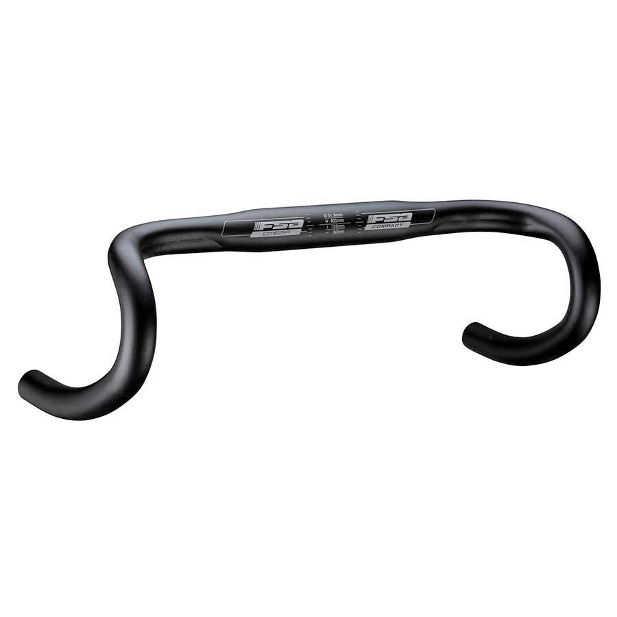 Handlebars FSA Full Speed Ahead Omega Compact Drop Handlebar - Aluminum 31.8mm 38cm Black Dark Slate Gray