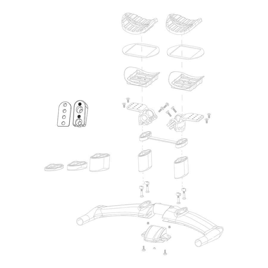 Aero Bar Part Zipp Speed Weaponry Zipp Vuka Aero C1 Armrest Angle Wedge Kit 5 10 degree wedges bolts Lavender