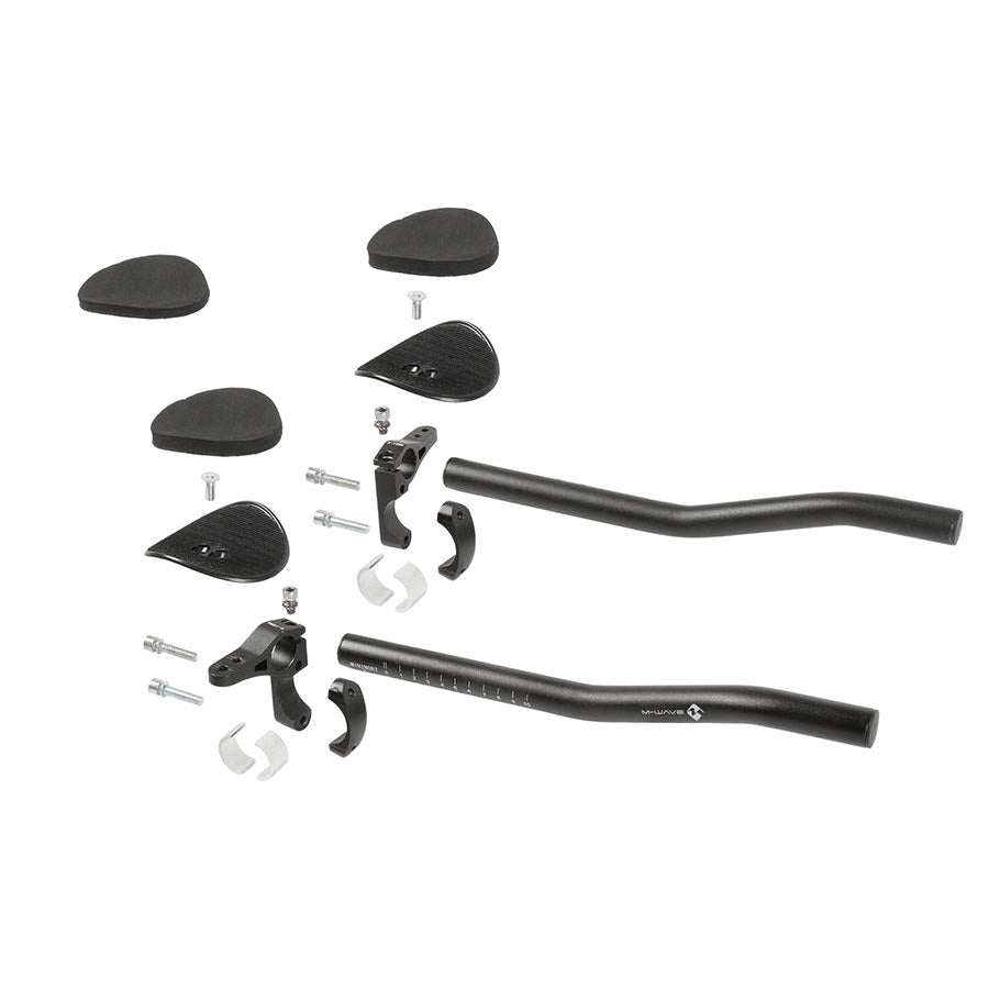Clip-On Aero Bar M-Wave M-Wave Aero F Clip=on Handlebar Aluminum Black 31.8mm clamp with 25.4mm adapters Dark Slate Gray