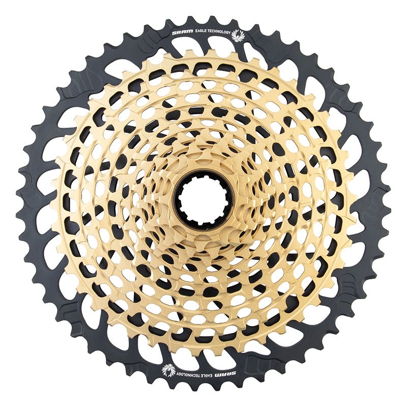 Cassettes and Cogs SRAM SRAM XX1 Eagle XG-1299 Cassette - 12-Speed 10-52t Gold For XD Driver Body Dark Slate Gray