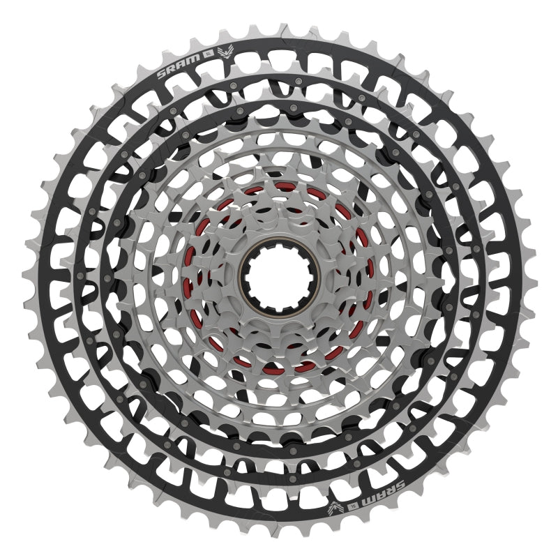 Cassettes and Cogs SRAM SRAM XX SL Eagle T-Type XS-1299 Cassette - 12-Speed 10-52t For XD Driver Silver/BLK Light Slate Gray
