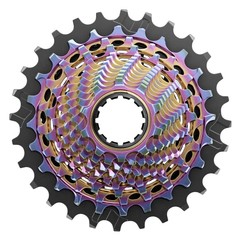 Cassettes and Cogs SRAM SRAM RED XG-1290 Cassette - 12-Speed 10-28t For XDR Driver Body Rainbow E1 Dark Slate Gray