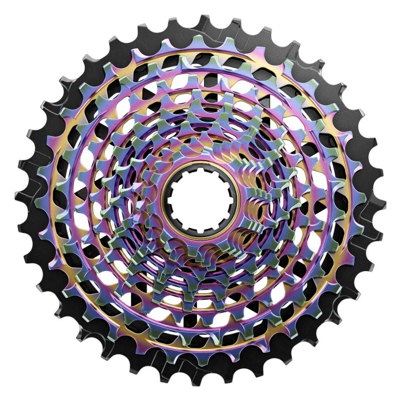 Cassettes and Cogs SRAM SRAM RED XG-1290 Cassette - 12-Speed 10-36t For XDR Driver Body Rainbow E1 Dark Slate Gray
