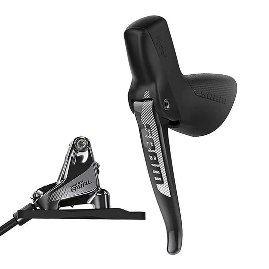 Disc Brake & Lever SRAM SRAM Rival 1 Disc Brake Cable-Actuated Dropper Remote Lever - Left/Front Flat Mount 20mm Offset BLK A1 Dark Slate Gray