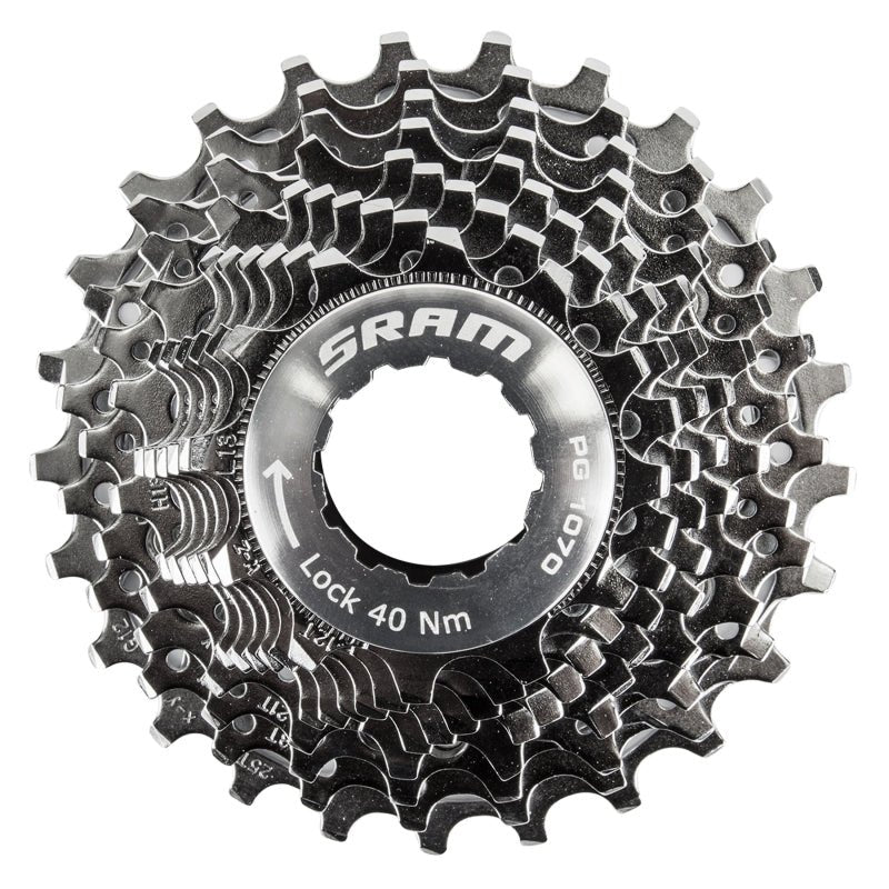 Cassettes and Cogs SRAM SRAM PG-1070 Cassette - 10 Speed 12-25t Silver Dark Slate Gray